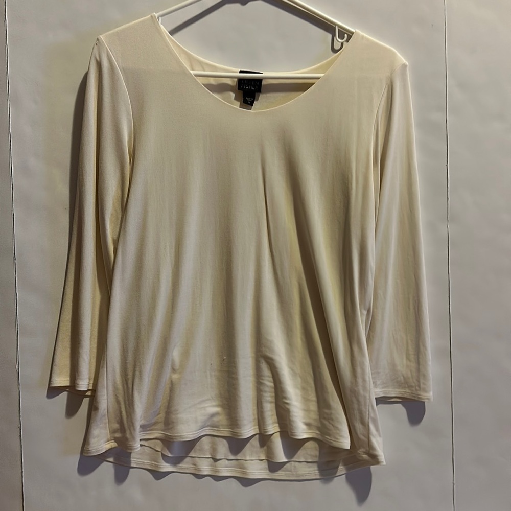 Eileen Fisher women’s ivory 100% silk lined top size medium